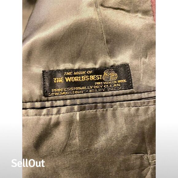 Hart Schaffner & Marx Men's Brown Wool Blend Blazer Size 46 Formal - Picture 11 of 11